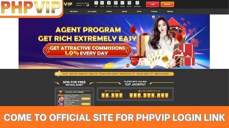 Come to official site for PHPVIP login link