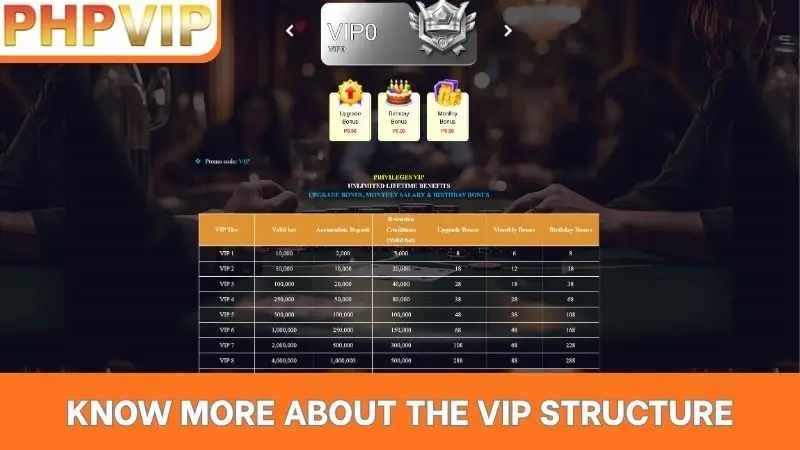 Know more about the VIP structure