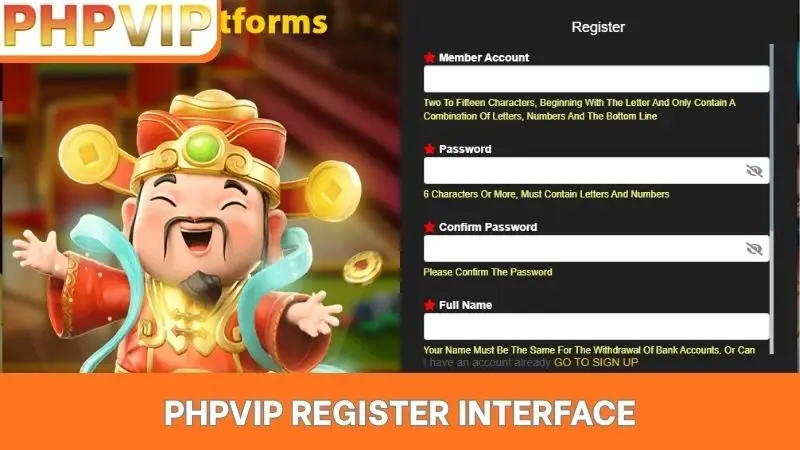 PHPVIP register interface