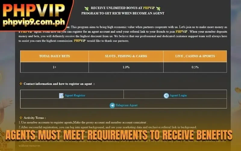 Agents must meet requirements to receive benefits