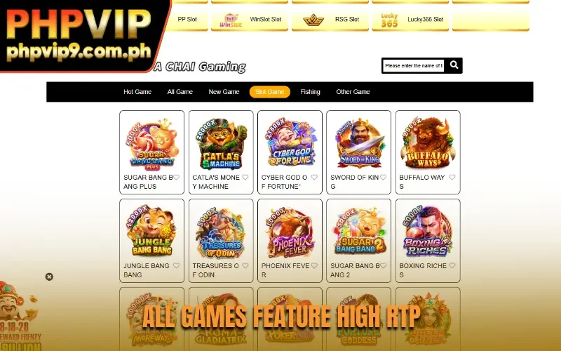 All games feature high RTP