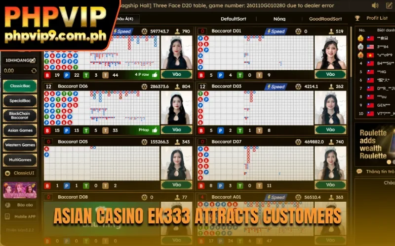 Asian casino EK333 attracts customers