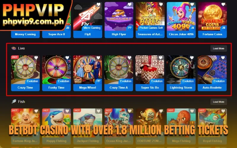BETBDT casino with over 1.8 million betting tickets