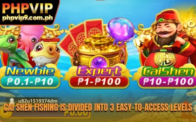 Cai Shen Fishing is divided into 3 easy-to-access levels