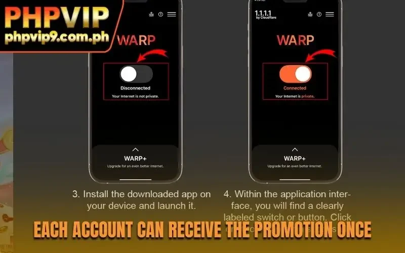 Each account can receive the promotion once