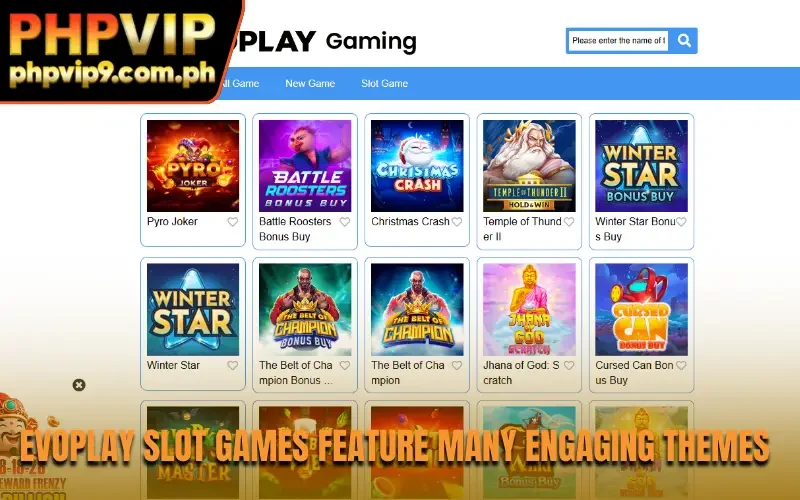 EvoPlay slot games feature many engaging themes