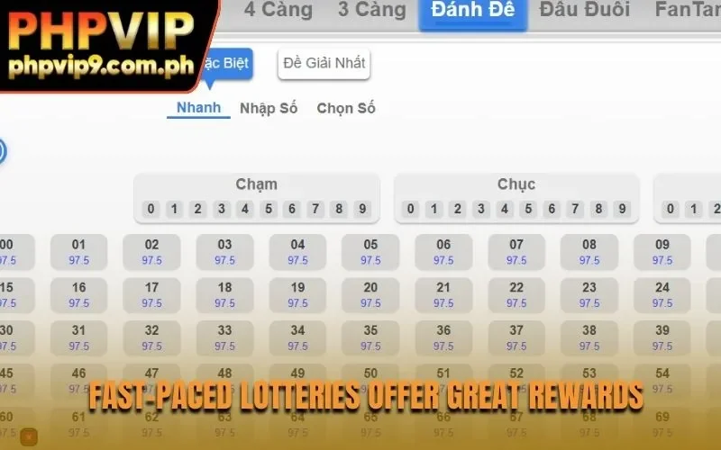Fast-paced lotteries offer great rewards