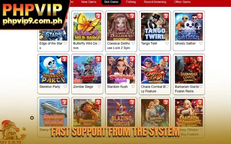 Fast support from the system