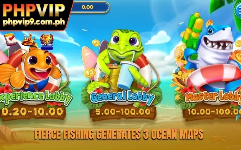 Fierce Fishing generates 3 ocean maps