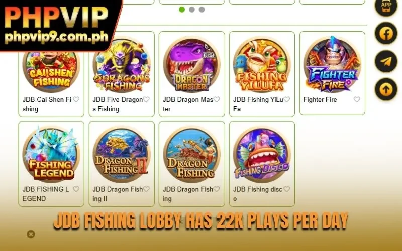 JDB fishing lobby has 22k plays per day