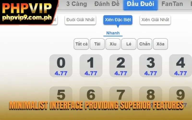 Minimalist interface providing superior features