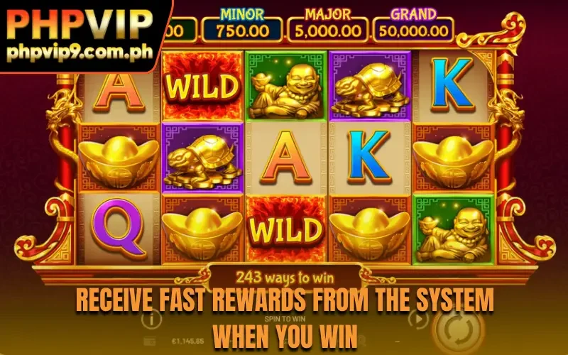 Receive fast rewards from the system when you win