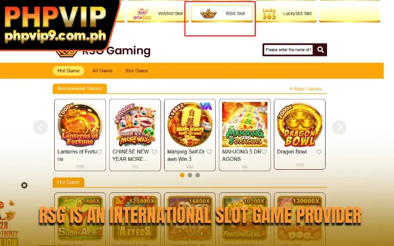 RSG is an international slot game provider