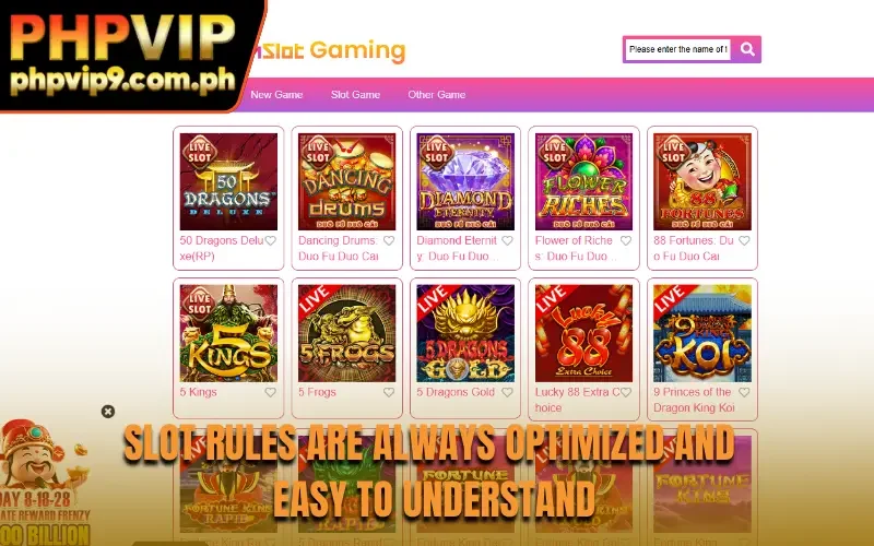 Slot rules are always optimized and easy to understand