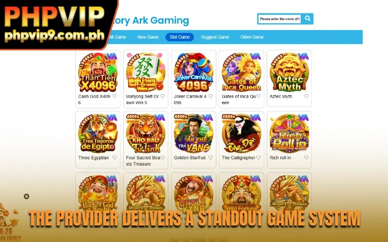 The provider delivers a standout game system