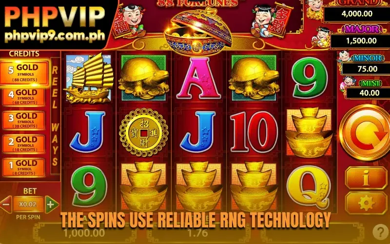 The spins use reliable RNG technology