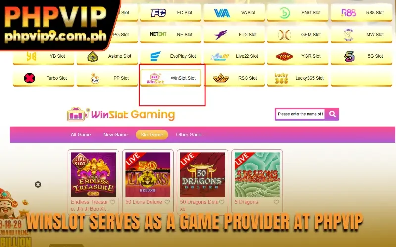 WinSlot serves as a game provider at PHPVIP