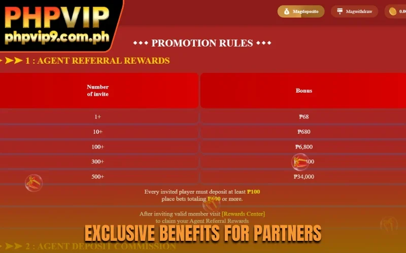 Exclusive benefits for partners