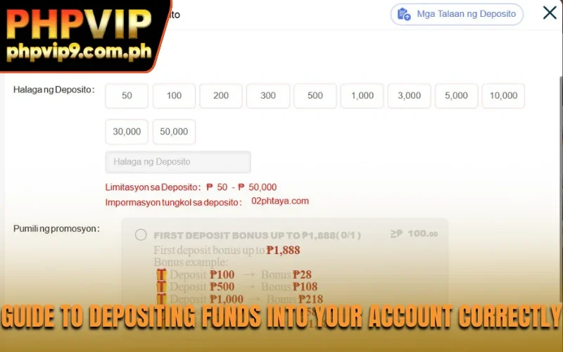 Guide to depositing funds into your account correctly