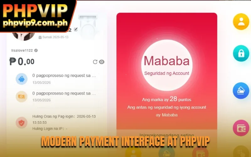 Modern payment interface at PHPVIP